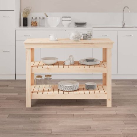 Werkbank 110,5x50x80 cm massief grenenhout 3