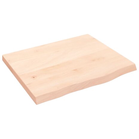 Wastafelblad 60x50x(2-4) cm onbehandeld massief hout 2