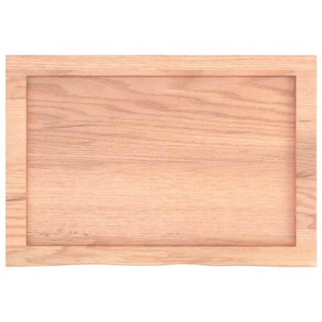 Wastafelblad 60x40x(2-4) cm behandeld massief hout lichtbruin 4