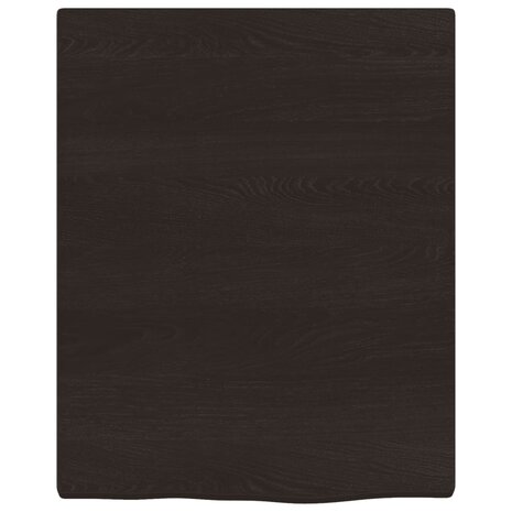 Wastafelblad 40x50x2 cm behandeld massief hout donkerbruin 3