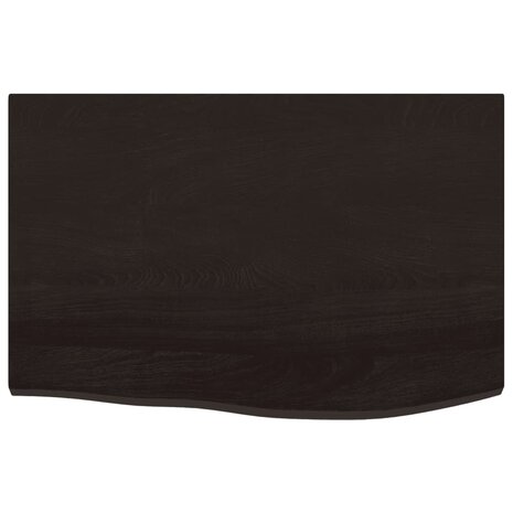 Wastafelblad 60x40x2 cm behandeld massief hout donkerbruin 3