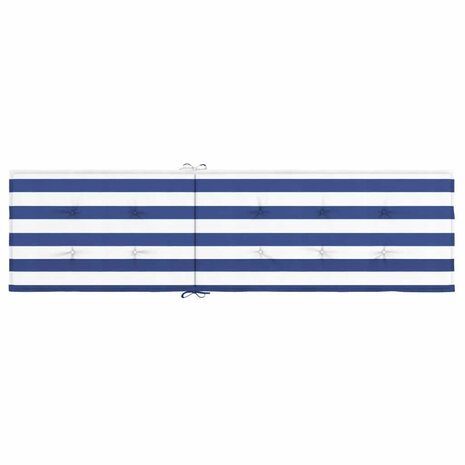 Terrasstoelkussen gestreept oxford stof blauw en wit 5