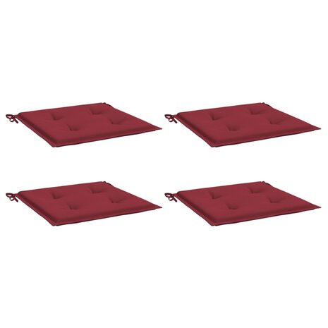 Tuinstoelkussens 4 st 50x50x3 cm oxford stof wijnrood 3