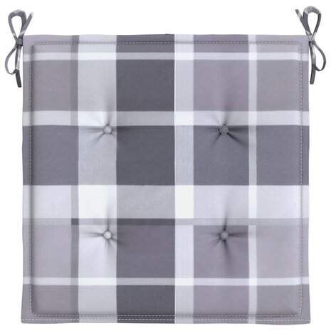 Tuinstoelkussens 2 st 50x50x3 cm oxford stof ruitpatroon grijs 5