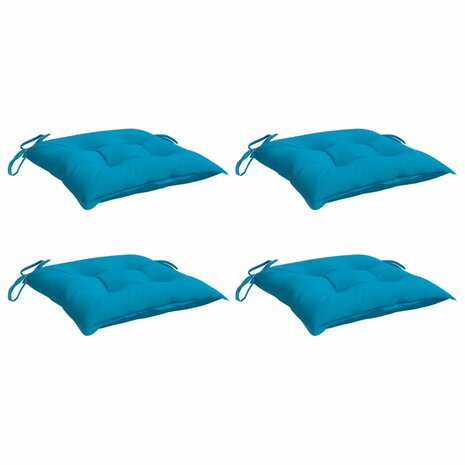 Stoelkussens 4 st 40x40x7 cm oxford stof lichtblauw 3