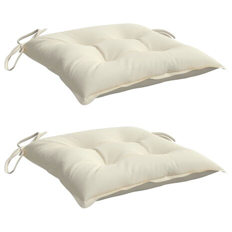 Stoelkussens 2 st 50x50x7 cm oxford stof crèmewit 3