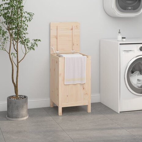 Wasmand 44x44x76 cm massief grenenhout 1
