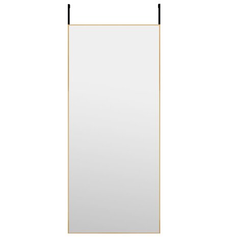 Deurspiegel 40x100 cm glas en aluminium goudkleurig 2