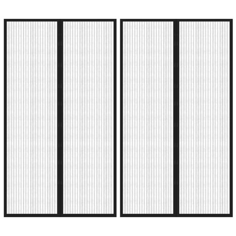 Insectendeurgordijnen 2 st magnetisch 200x80 cm zwart 1