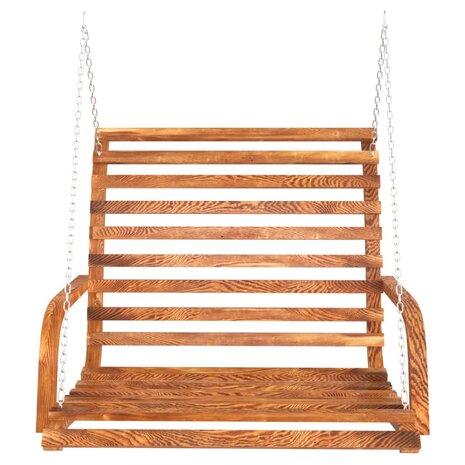Schommelbank 126x63x92 cm gebogen hout met teakafwerking 3