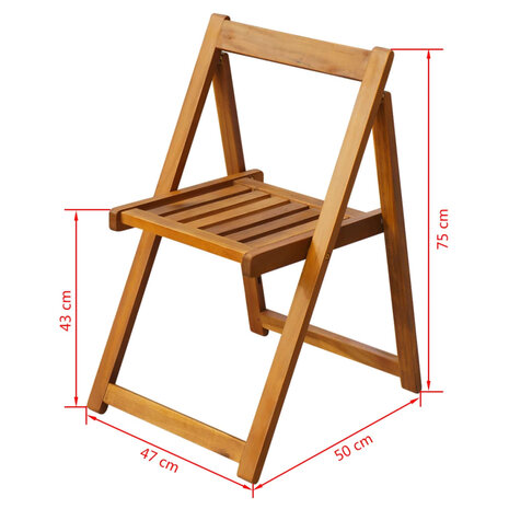 Tuinstoelen inklapbaar 2 st massief acaciahout 5