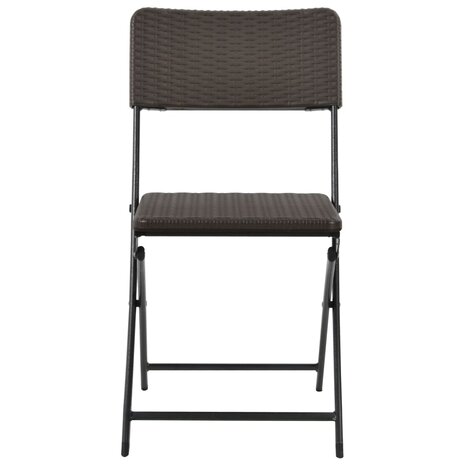 Tuinstoelen inklapbaar 2 st HDPE en staal bruin 3