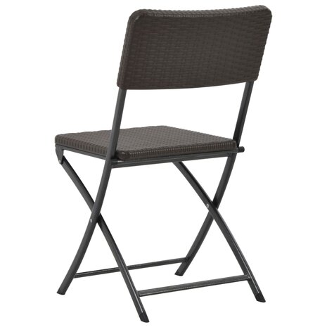 Tuinstoelen inklapbaar 2 st HDPE en staal bruin 5