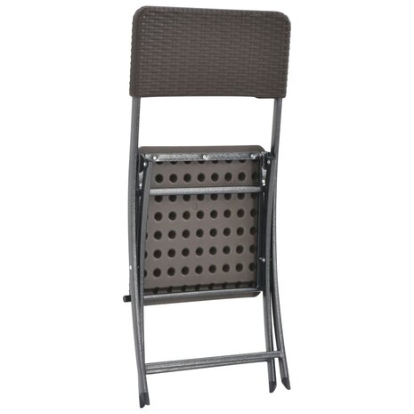 Tuinstoelen inklapbaar 2 st HDPE en staal bruin 6