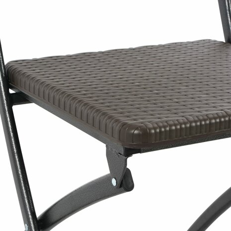 Tuinstoelen inklapbaar 2 st HDPE en staal bruin 7