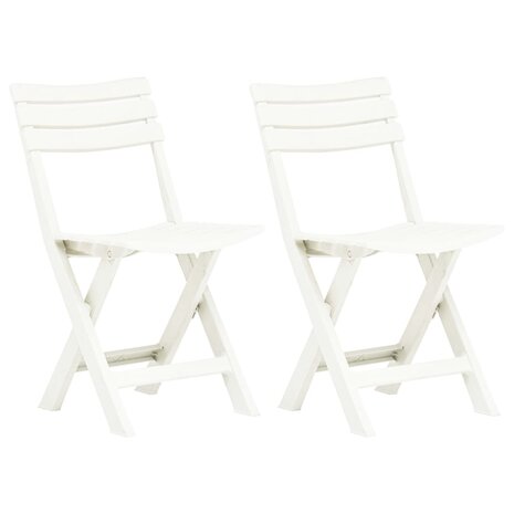Tuinstoelen inklapbaar 2 st kunststof wit 1