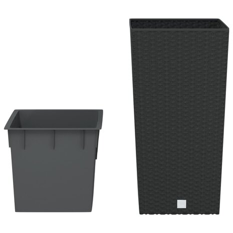 Plantenbak uitneembare bak rattan-look 11/26,5 L PP antraciet 3