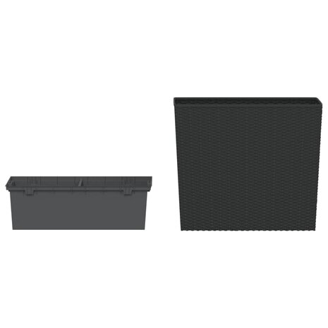 Plantenbak met uitneembare bak rattan-look 12/44 L PP antraciet 3