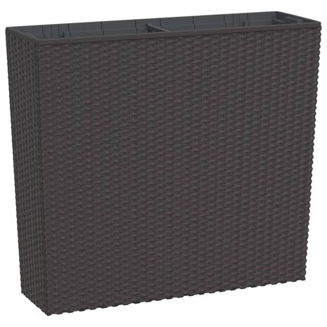 Plantenbak met uitneembare bak rattan-look 12/44 L PP bruin 2