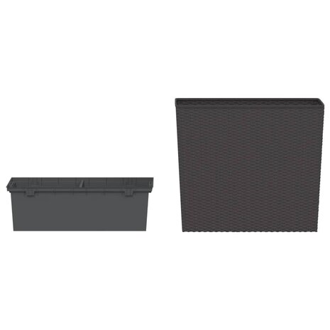 Plantenbak met uitneembare bak rattan-look 12/44 L PP bruin 3