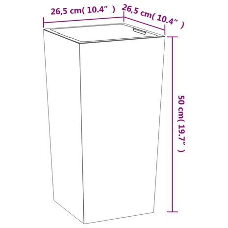 Plantenbak uitneembare bak beton-look 11/26,5 L PP antraciet 7