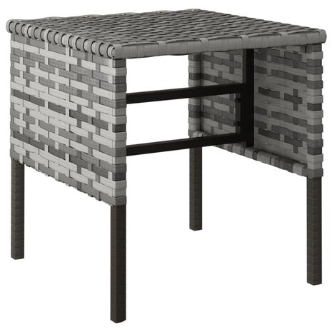 Tuinvoetenbanken 4 st met kussens poly rattan grijs 4