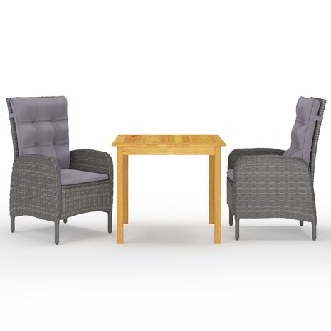 3-delige Tuinset grijs 1
