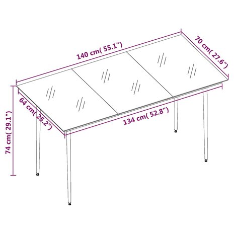 5-delige Tuinset grijs 7