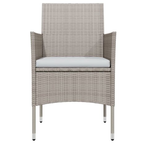 9-delige Tuinset met kussens beige en zwart 4
