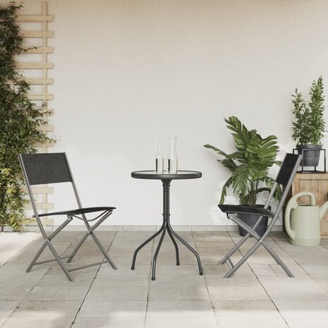 3-delige Tuinset staal zwart 1