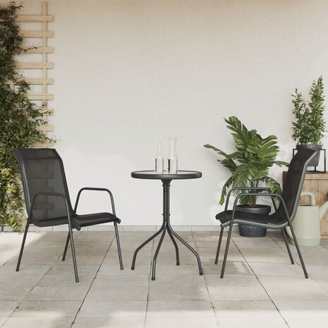 3-delige Tuinset staal zwart 1