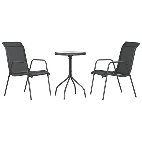 3-delige Tuinset staal zwart 2