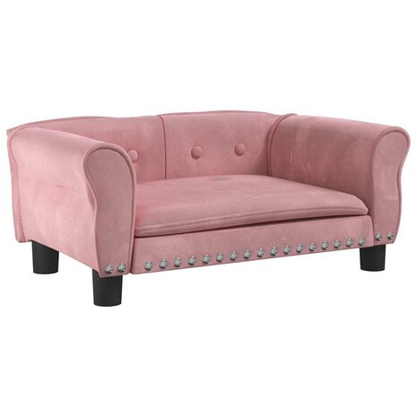 Hondenmand 70x45x30 cm fluweel roze 2