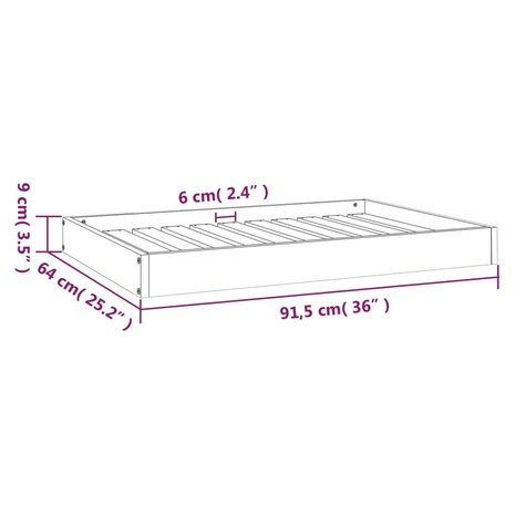 Hondenmand 91,5x64x9 cm massief grenenhout 8
