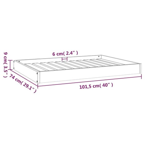 Hondenmand 101,5x74x9 cm massief grenenhout 8