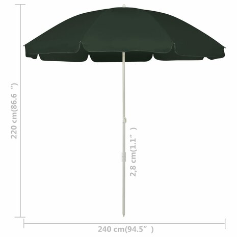 Strandparasol 240 cm groen 6