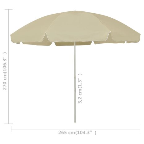 Strandparasol 300 cm zandgeel 6