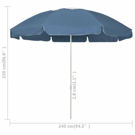 Strandparasol 240 cm blauw 6