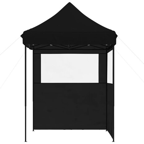 Partytent inklapbaar pop-up met 2 zijwanden zwart 3