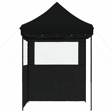 Partytent inklapbaar pop-up met 2 zijwanden zwart 4