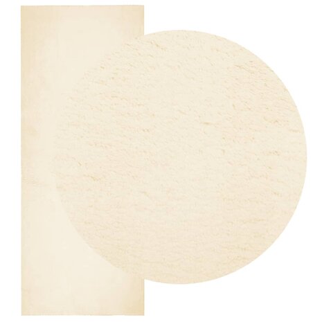 Vloerkleed HUARTE laagpolig zacht wasbaar 80x200 cm crème 3