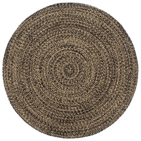 Vloerkleed handgemaakt 180 cm jute zwart en bruin 1