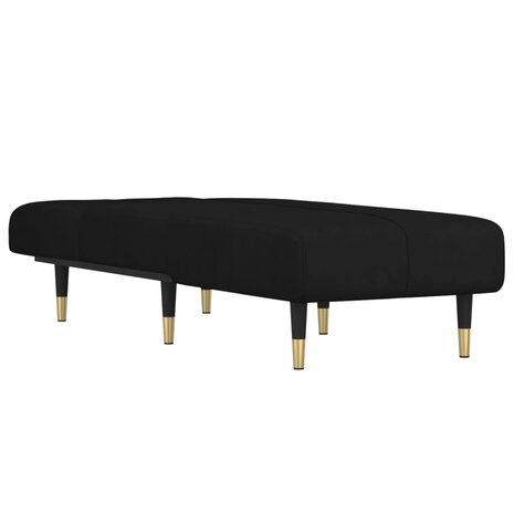 Chaise longue fluweel zwart 3