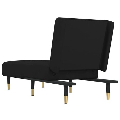 Chaise longue fluweel zwart 5