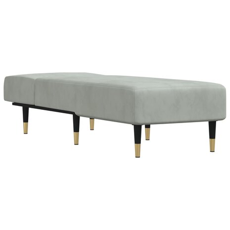 Chaise longue fluweel lichtgrijs 3
