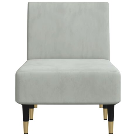 Chaise longue fluweel lichtgrijs 4