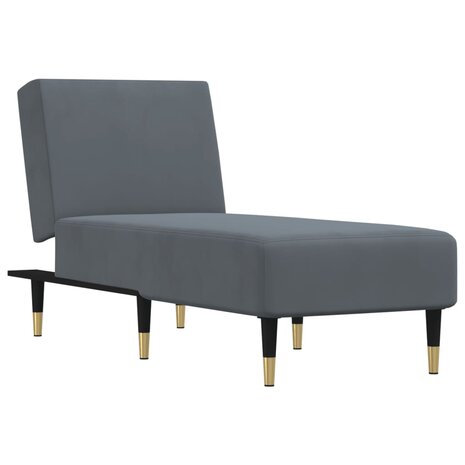 Chaise longue fluweel donkergrijs 2