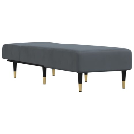 Chaise longue fluweel donkergrijs 3