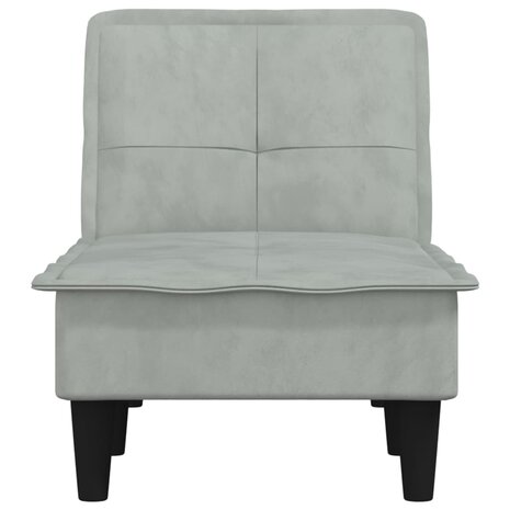 Chaise longue fluweel lichtgrijs 4