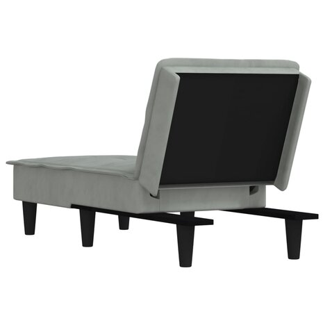 Chaise longue fluweel lichtgrijs 5